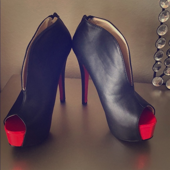 Crape Myrtle Shoes - Peep toe platform bootie stiletto heel